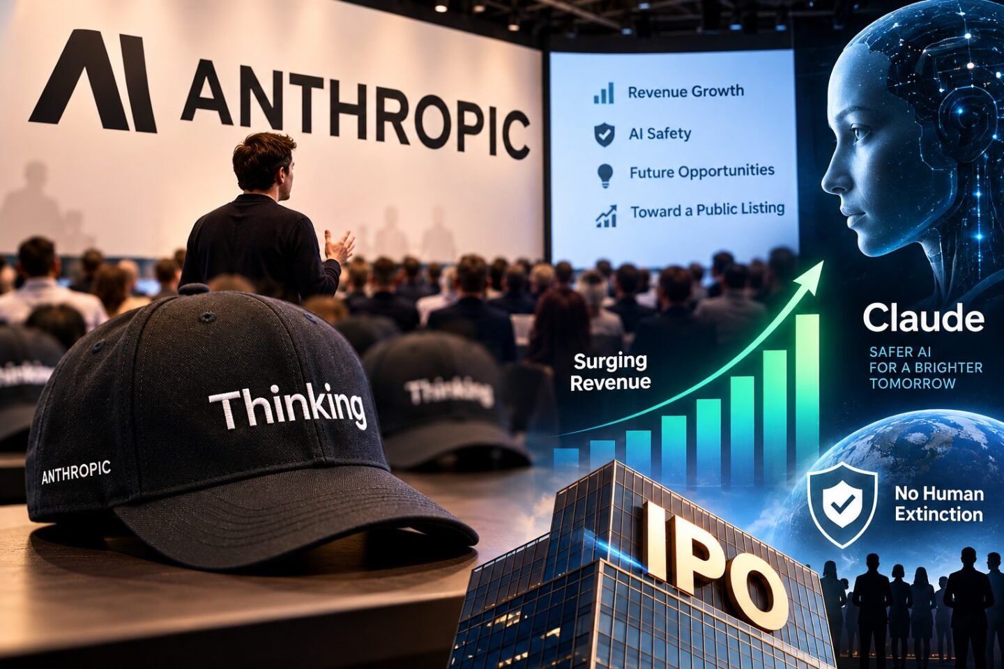Inside Anthropic’s Pre-IPO Meet: ‘Thinking’ Caps, Rising Revenue and Reassurances on AI Safety