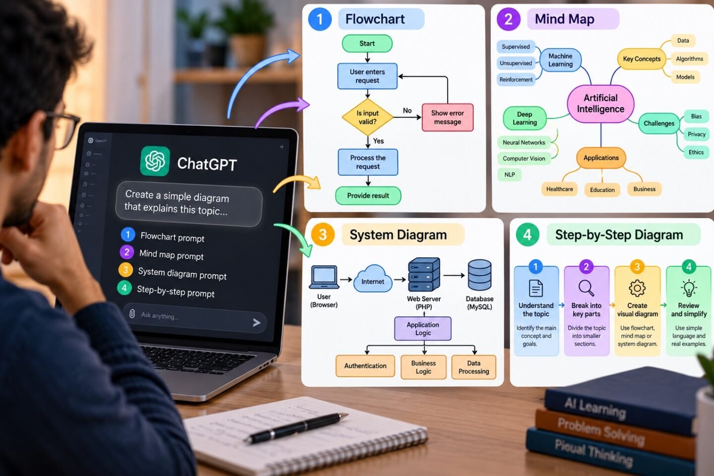 4 ChatGPT Prompts That Turn Complex Topics into Easy-to-Understand Diagrams